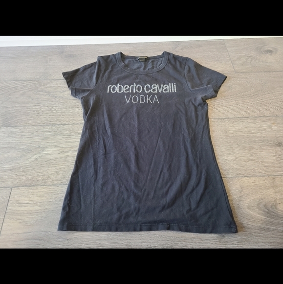 Roberto Cavalli t-shirt womens size L black - Picture 1 of 2